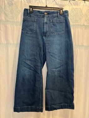 Pilcro Cropped Patch Pocket Jeans